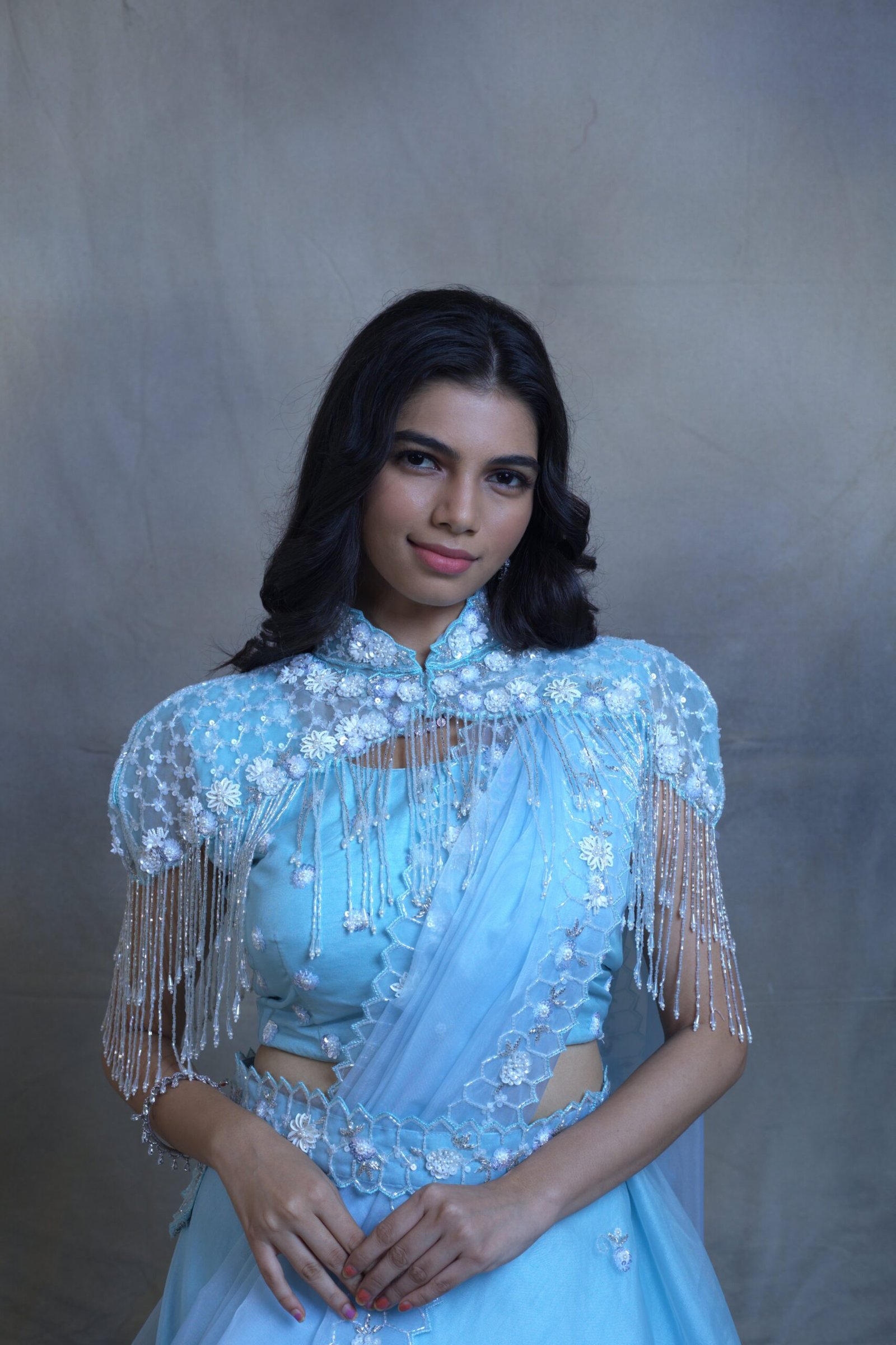 Blue Unique Designer Lahenga ₹40000